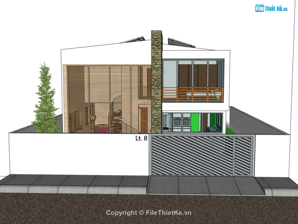 biệt thự 2 tầng,su biệt thự,sketchup biệt thự,su biệt thự 2 tầng