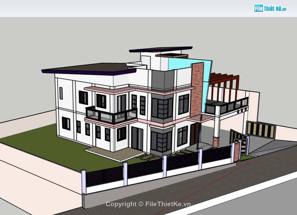 biệt thự 2 tầng,su biệt thự,sketchup biệt thự,su biệt thự 2 tầng,sketchup biệt thự 2 tầng