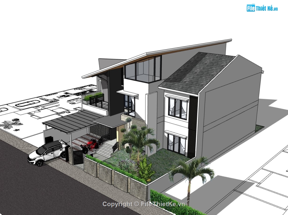 biệt thự 2 tầng,su biệt thự,sketchup biệt thự,su biệt thự 2 tầng,sketchup biệt thự 2 tầng