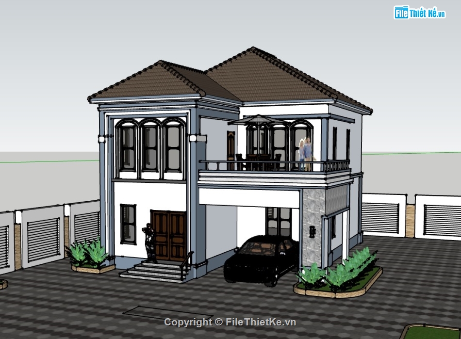 biệt thự 2 tầng,biệt thự sketchup,sketchup biệt thự,su biệt thự 2 tầng,sketchup biệt thự 2 tầng