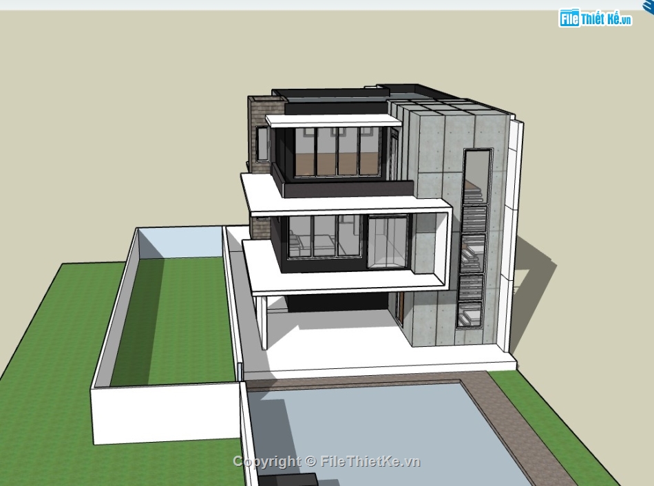 biệt thự 3 tầng,su biệt thự,sketchup biệt thự,su biệt thự 3 tầng,sketchup biệt thự 3 tầng