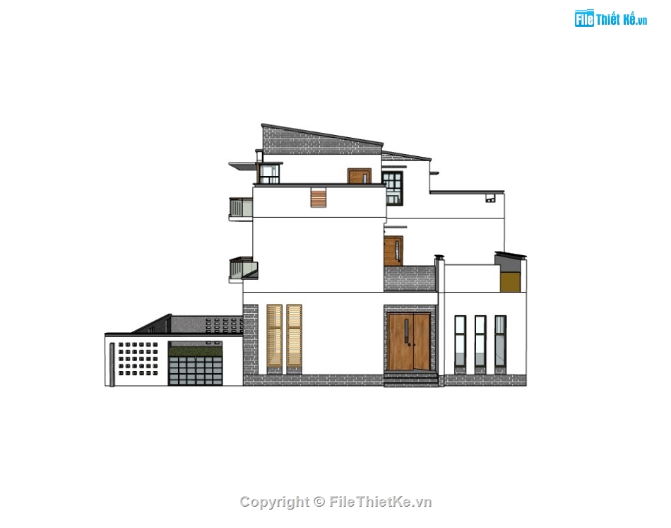 biệt thự 3 tầng,su biệt thự,sketchup biệt thự,su biệt thự 3 tầng