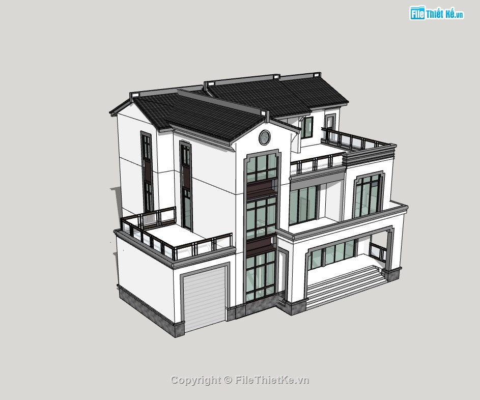 biệt thự 3 tầng,su biệt thự,sketchup biệt thự,su biệt thự 3 tầng,sketchup biệt thự 3 tầng