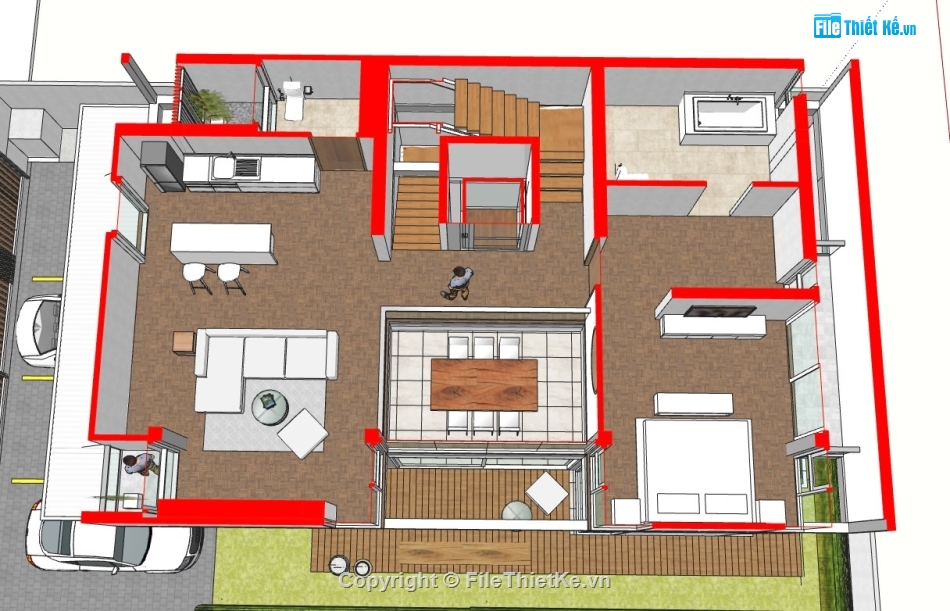 biệt thự 3 tầng,su biệt thự,sketchup biệt thự,su biệt thự 3 tầng,sketchup biệt thự 3 tầng