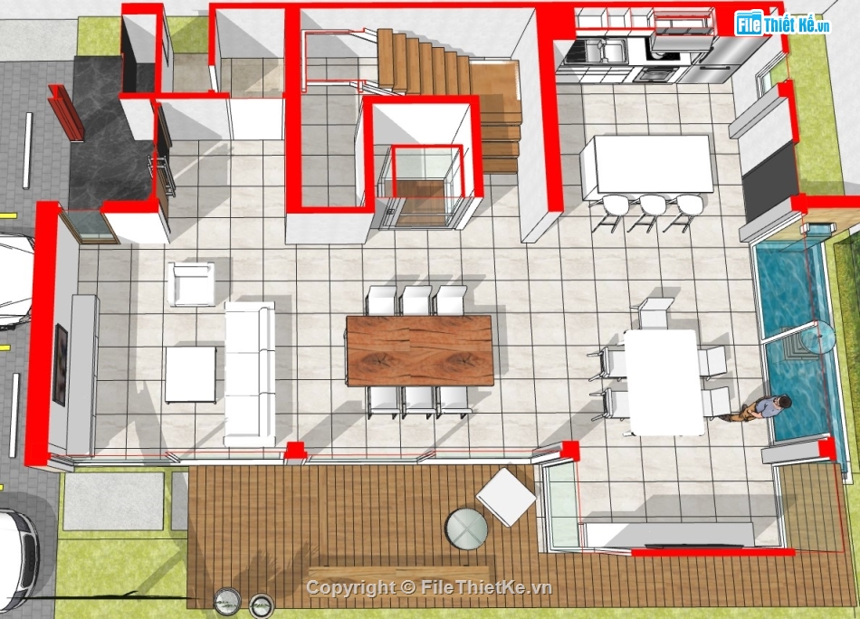 biệt thự 3 tầng,su biệt thự,sketchup biệt thự,su biệt thự 3 tầng,sketchup biệt thự 3 tầng