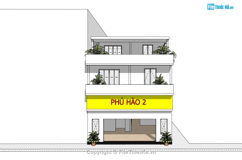 biệt thự 3 tầng,su biệt thự,sketchup biệt thự