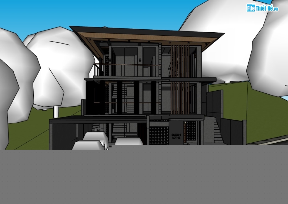 biệt thự 3 tầng,su biệt thự,sketchup biệt thự,su biệt thự 3 tầng,sketchup biệt thự 3 tầng