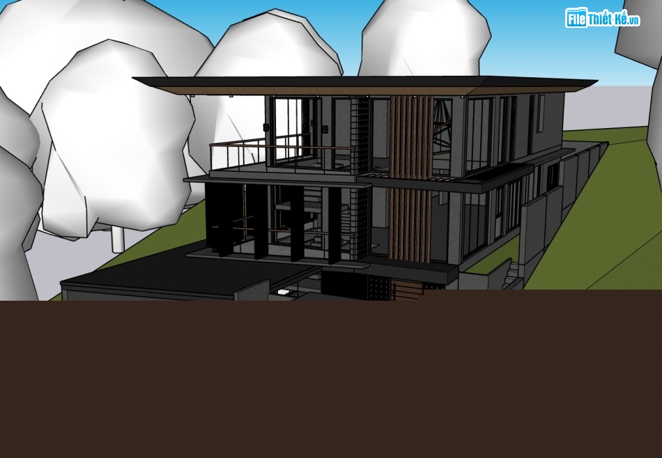 biệt thự 3 tầng,su biệt thự,sketchup biệt thự,su biệt thự 3 tầng,sketchup biệt thự 3 tầng