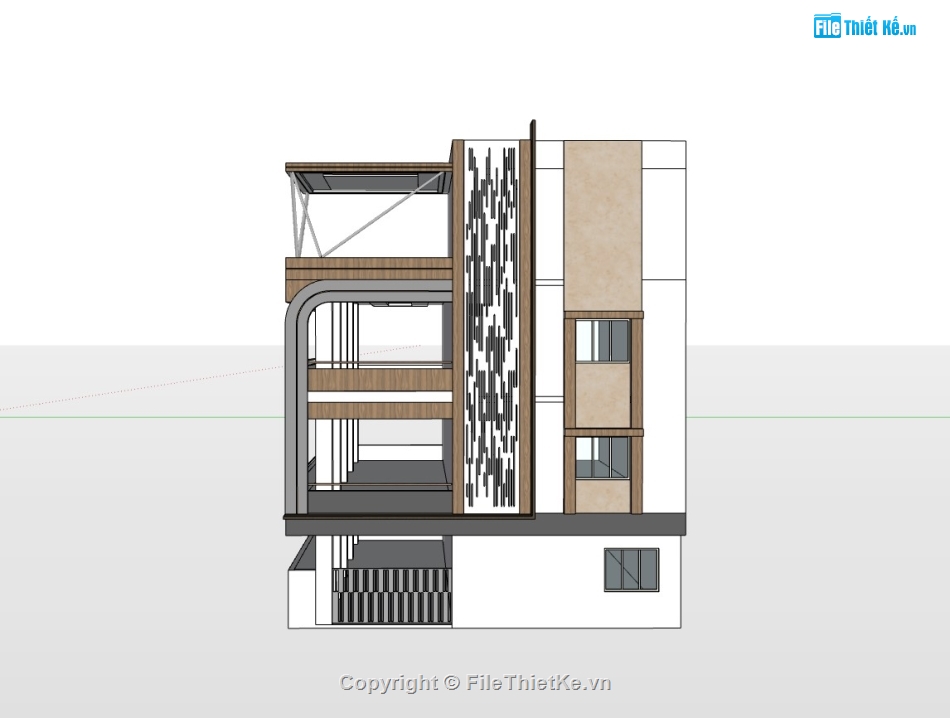 biệt thự 4 tầng,sketchup biệt thự,su biệt thự