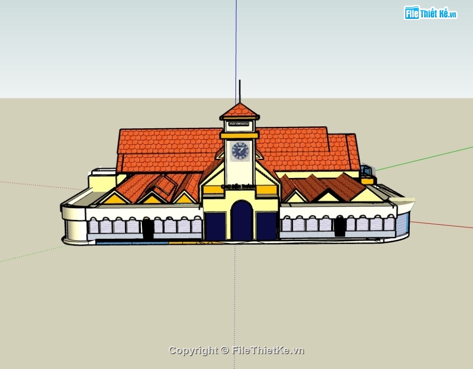 su chợ bến thành,sketchup chợ,sketchup chợ bến thành,file su chợ