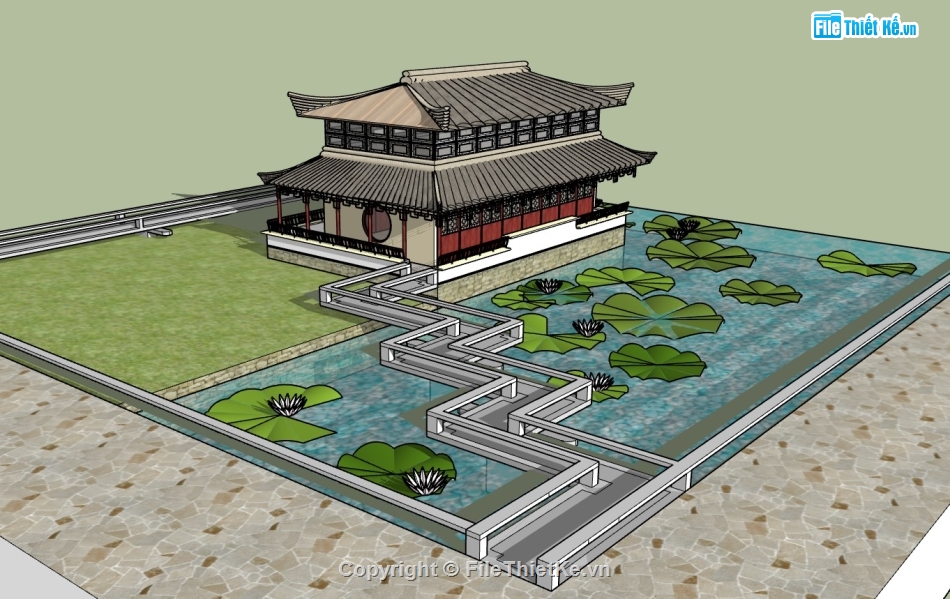 chùa,File su chùa,File sketchup chùa