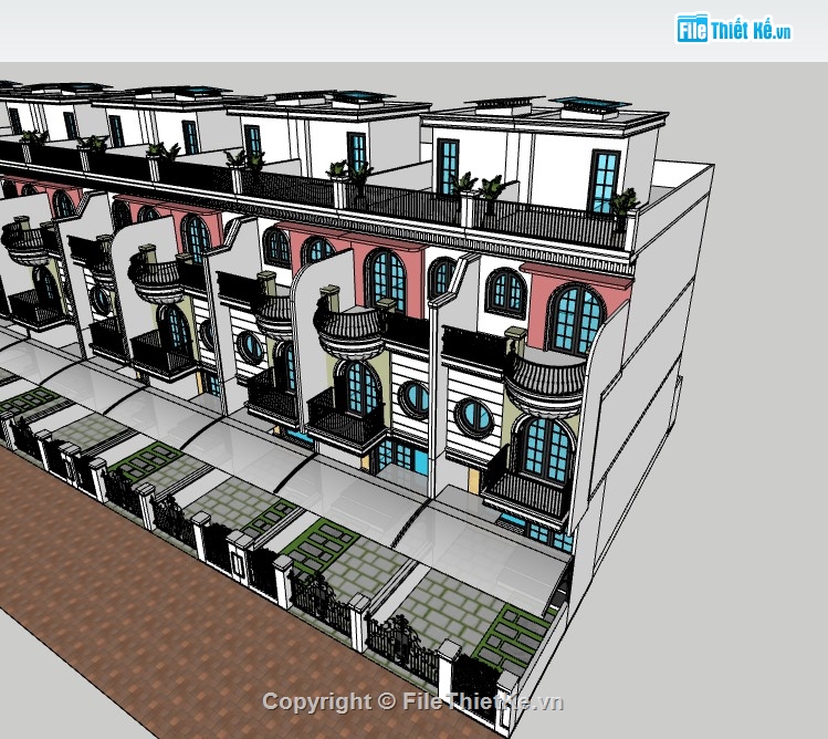 nhà phố 3 tầng,su nhà phố,sketchup nhà phố,su nhà phố 3 tầng