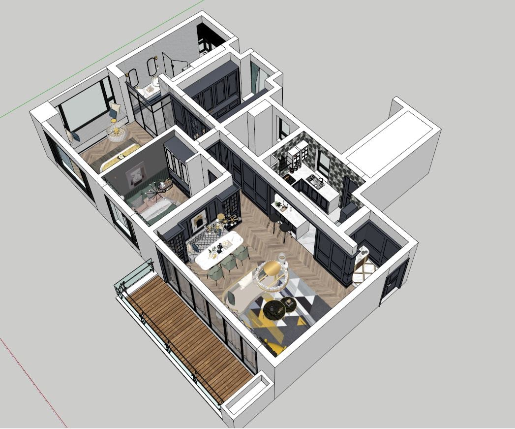 nội thất phòng khách,sketchup nội thất chung cư,nội thất phòng ngủ đẹp