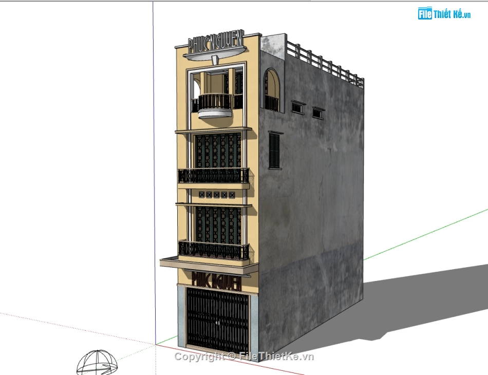Nhà 4 tầng file su,model su Nhà 4 tầng,file su nhà cổ hà nội