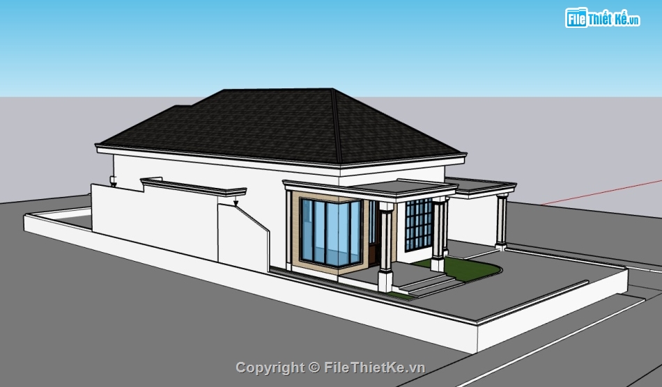 nhà cấp 4,sketchup nhà cấp 4,su nhà cấp 4