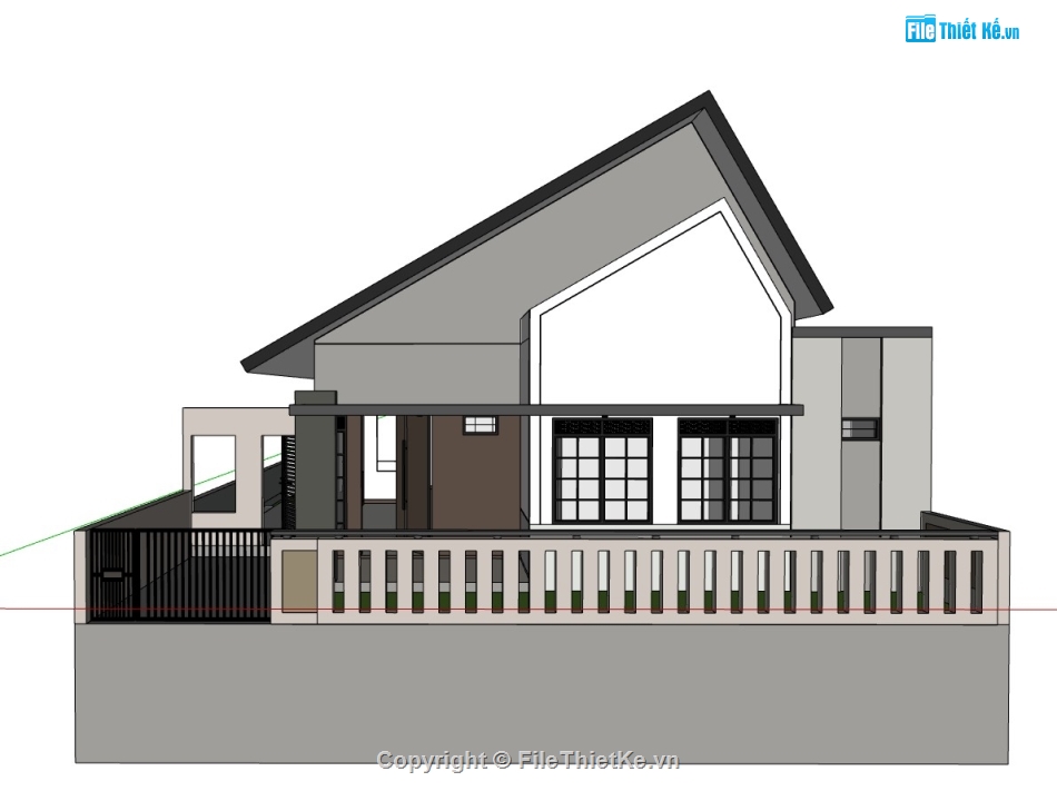 su nhà cấp 4,sketchup nhà cấp 4,nhà cấp 4