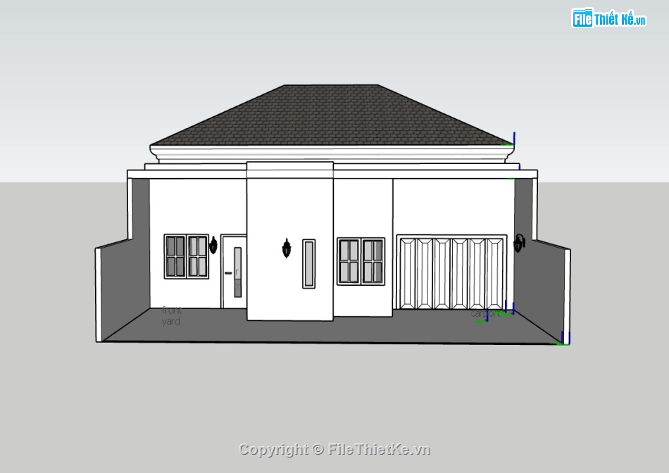 nhà cấp 4,su nhà cấp 4,sketchup nhà cấp 4