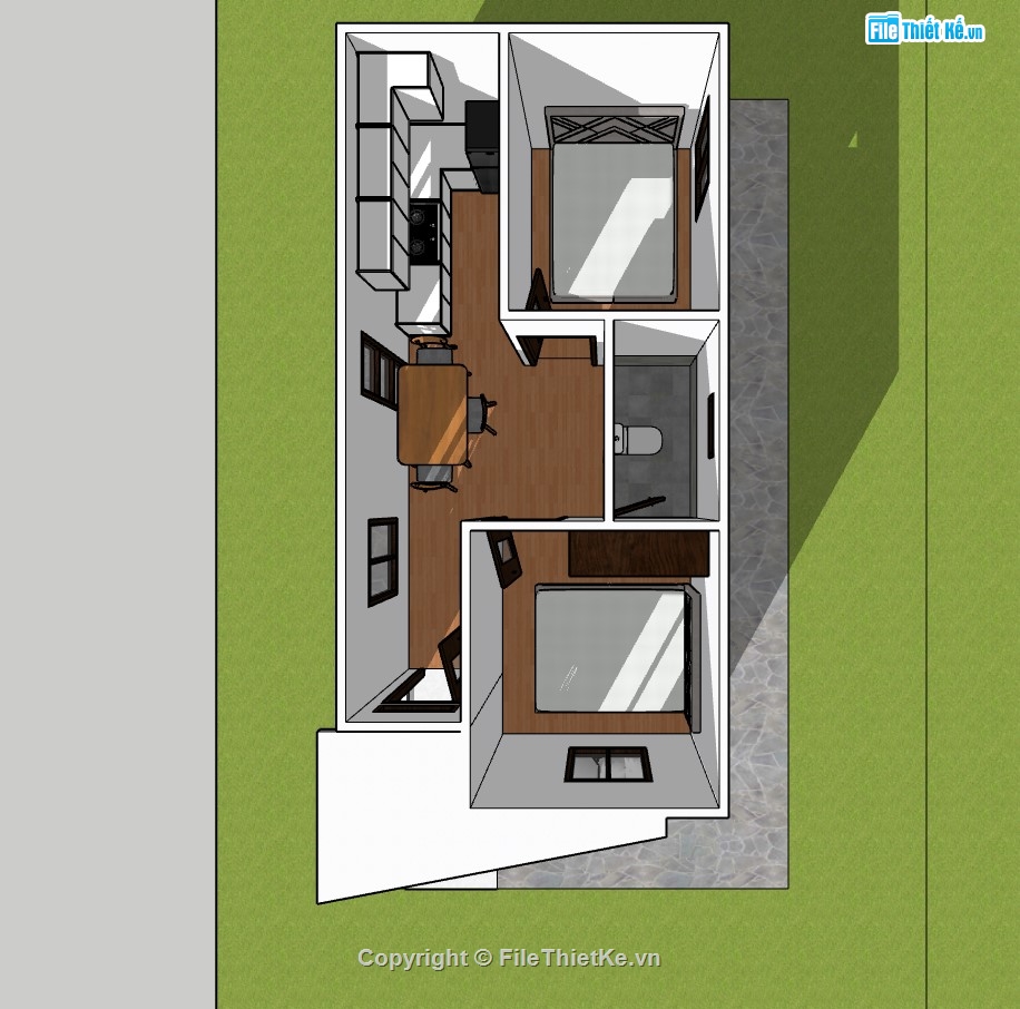 nhà cấp 4,su nhà cấp 4,sketchup nhà cấp 4