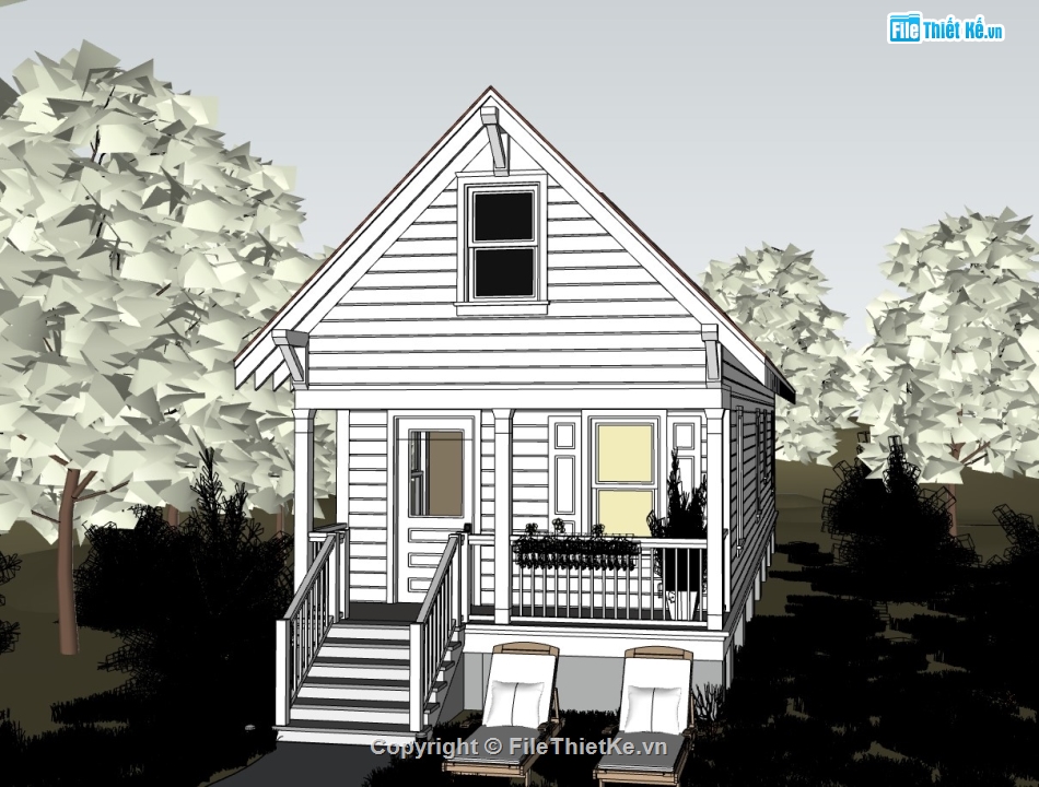 nhà cấp 4,su nhà cấp 4,sketchup nhà cấp 4