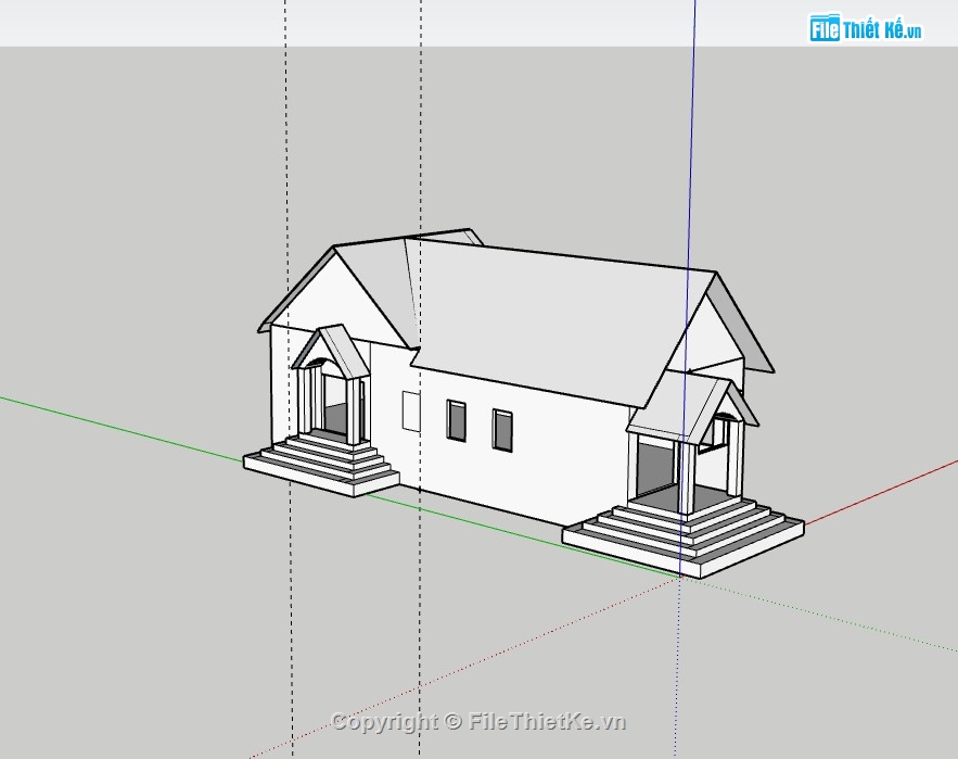 nhà cấp 4,su nhà cấp 4,sketchup nhà cấp 4