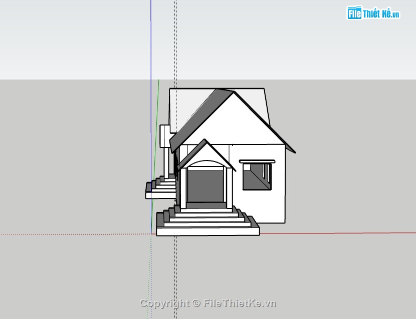 nhà cấp 4,su nhà cấp 4,sketchup nhà cấp 4