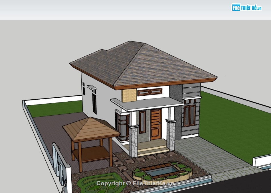 nhà cấp 4,su nhà cấp 4,sketchup nhà cấp 4