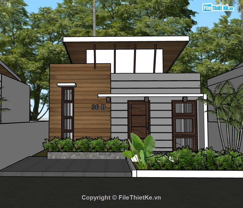 nhà cấp 4,su nhà cấp 4,sketchup nhà cấp 4,nhà cấp 4 su