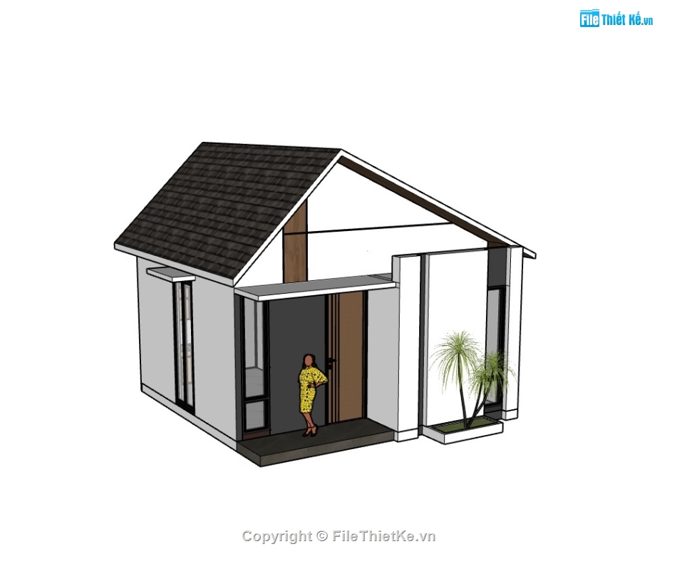 nhà cấp 4,su nhà cấp 4,sketchup nhà cấp 4