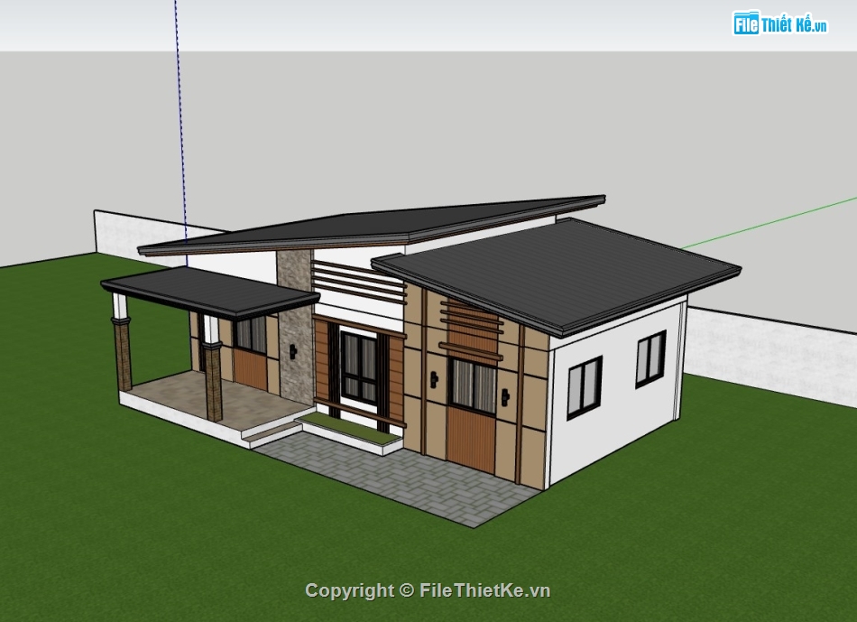 nhà cấp 4,su nhà cấp 4,sketchup nhà cấp 4