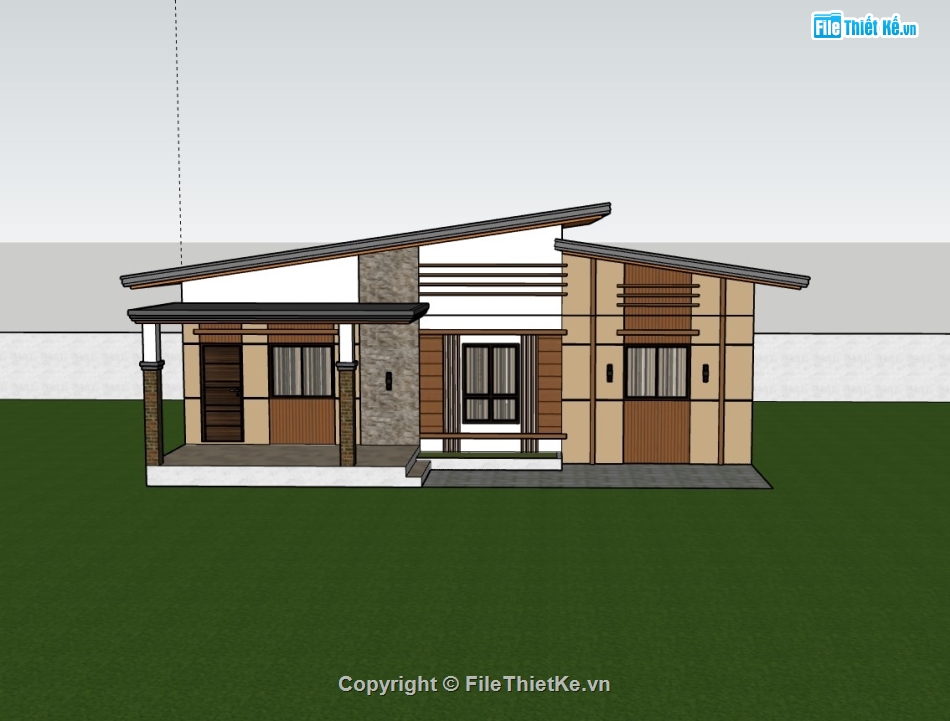 nhà cấp 4,su nhà cấp 4,sketchup nhà cấp 4