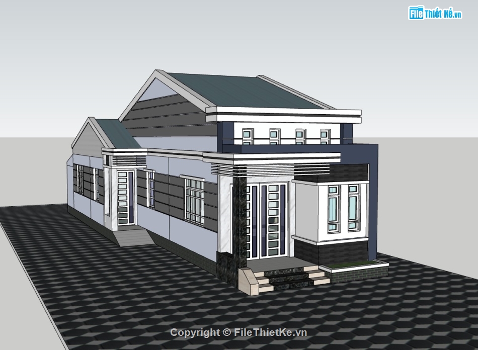 nhà cấp 4,su nhà cấp 4,sketchup nhà cấp 4