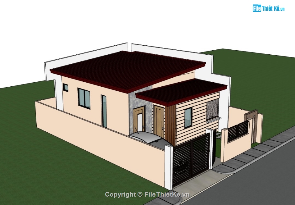 su nhà cấp 4,sketchup nhà cấp 4,su