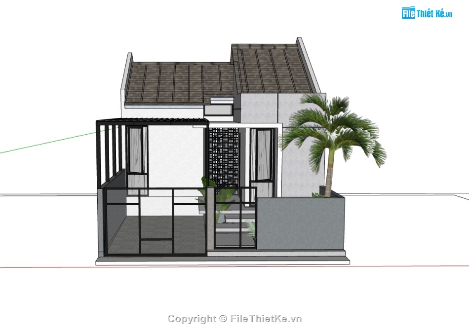 nhà cấp 4,su nhà cấp 4,sketchup nhà cấp 4