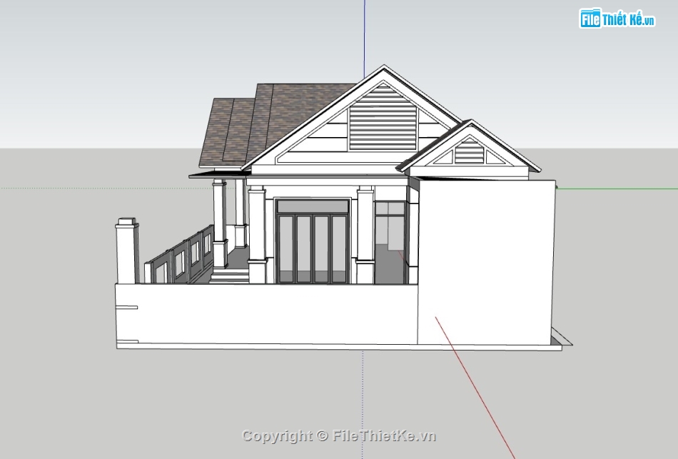 nhà cấp 4,su nhà cấp 4,sketchup nhà cấp 4