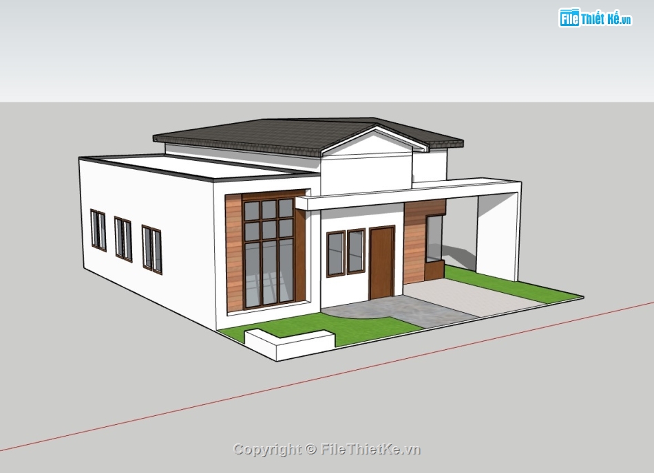 nhà cấp 4,su nhà cấp 4,sketchup nhà cấp 4