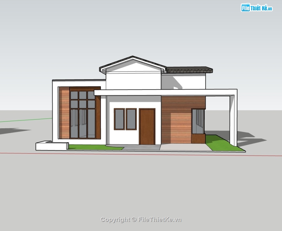 nhà cấp 4,su nhà cấp 4,sketchup nhà cấp 4