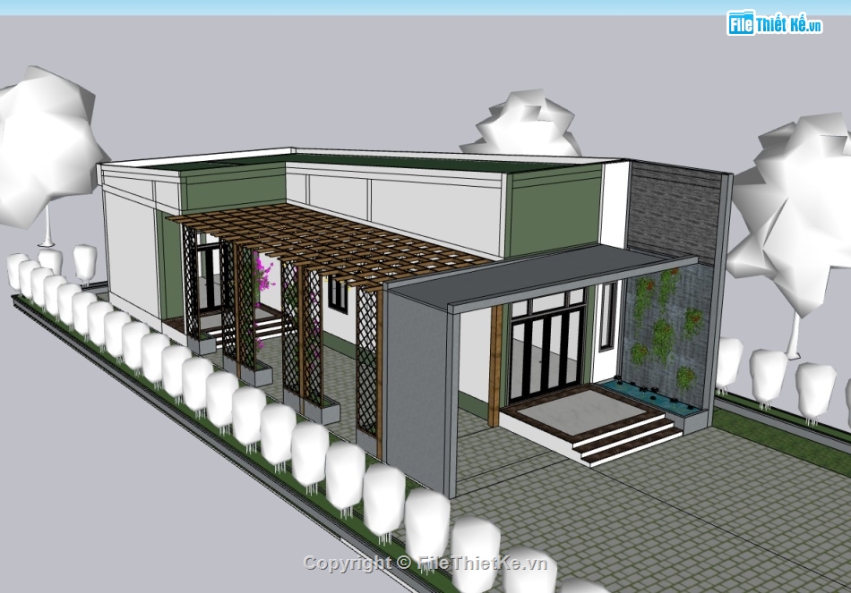 nhà cấp 4,su nhà cấp 4,sketchup nhà cấp 4