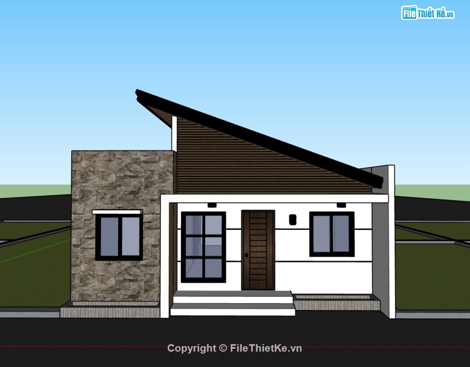 nhà cấp 4,su nhà cấp 4,sketchup nhà cấp 4