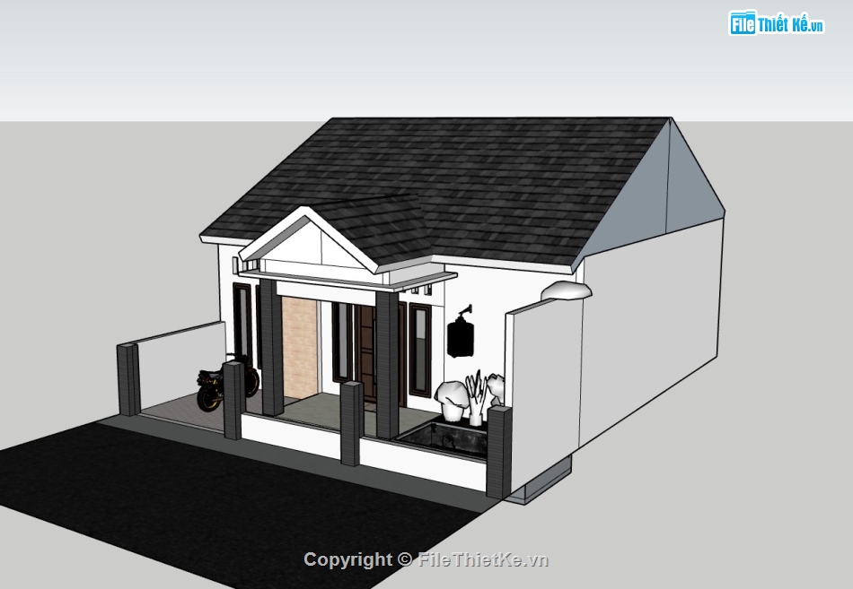 nhà cấp 4,su nhà cấp 4,sketchup nhà cấp 4