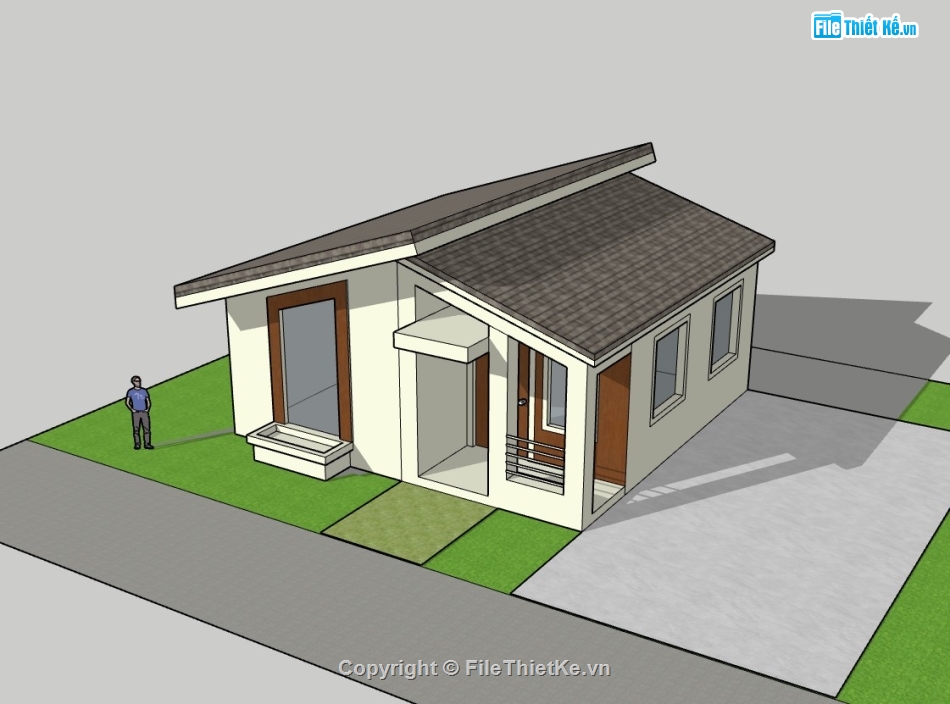 nhà cấp 4,File su nhà cấp 4,su nhà cấp 4,sketchup nhà cấp 4