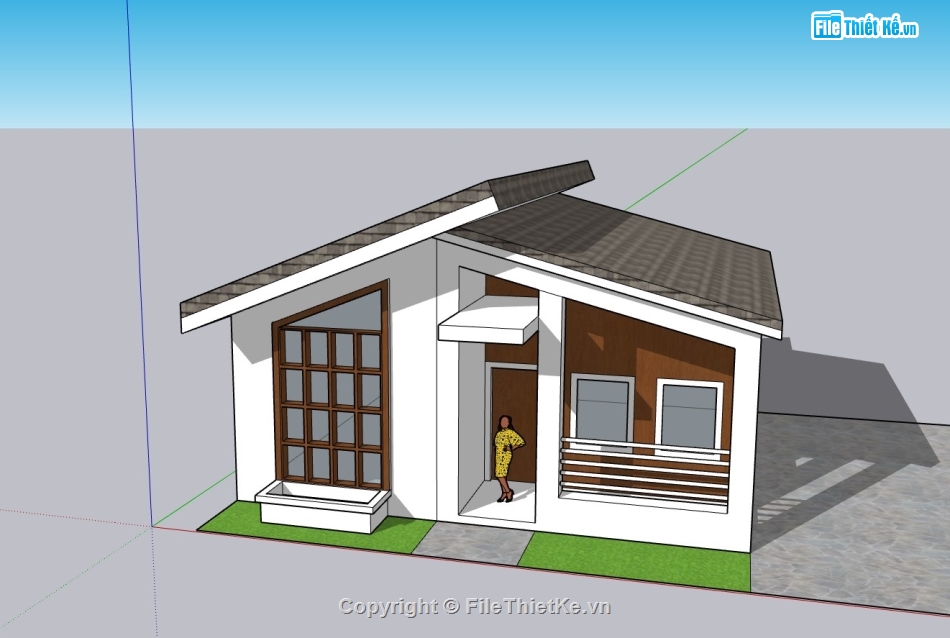 nhà cấp 4,su nhà cấp 4,sketchup nhà cấp 4