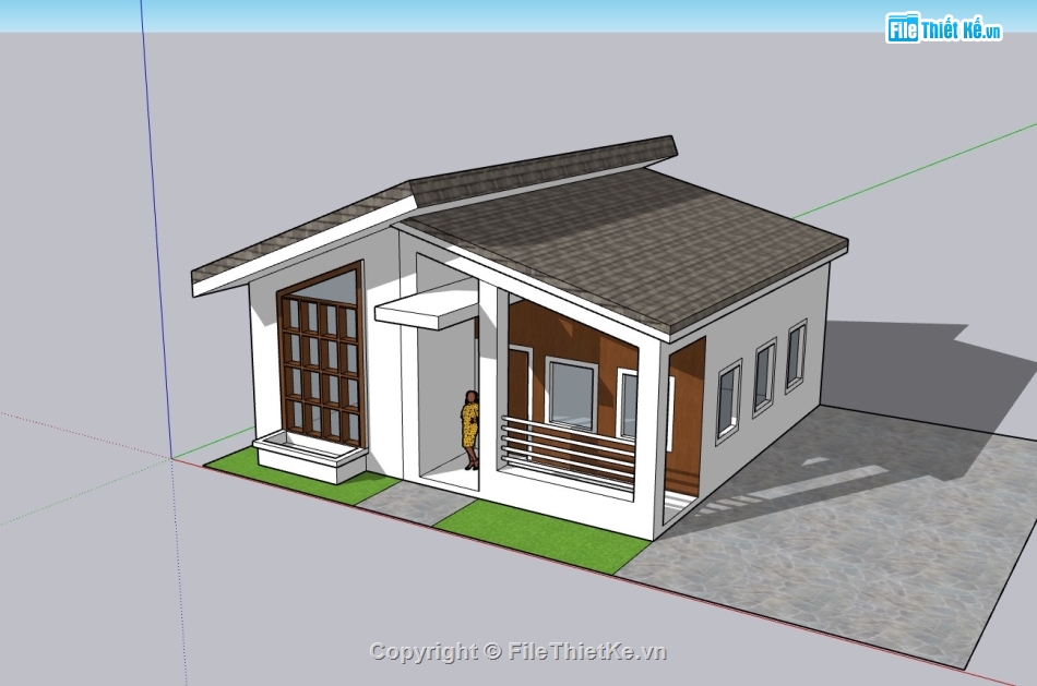 nhà cấp 4,su nhà cấp 4,sketchup nhà cấp 4