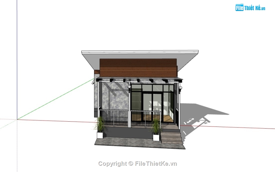 nhà cấp 4,File su nhà cấp 4,nhà cấp 4 mới nhất,File sketchup nhà cấp 4,Model su nhà cấp 4