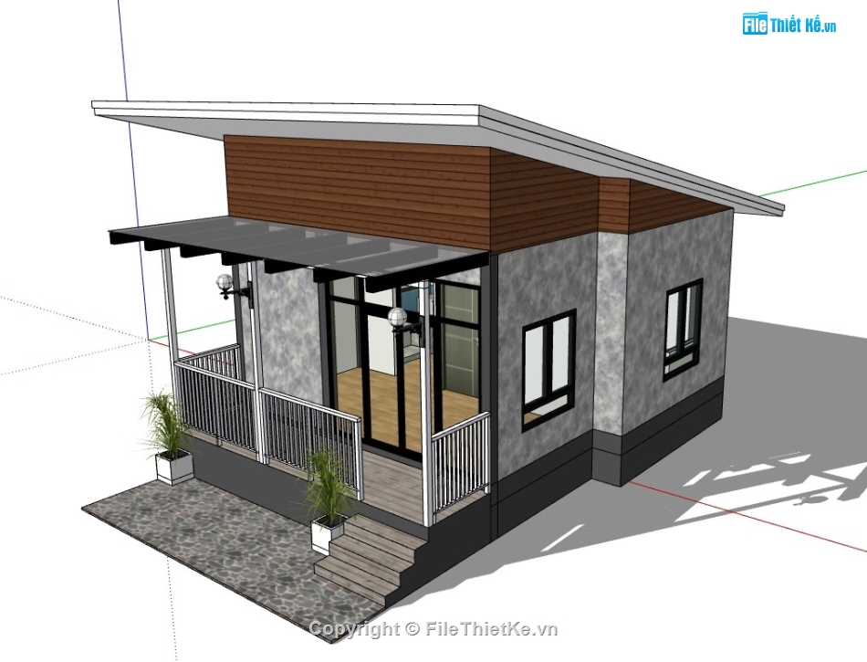 nhà cấp 4,File su nhà cấp 4,nhà cấp 4 mới nhất,File sketchup nhà cấp 4,Model su nhà cấp 4