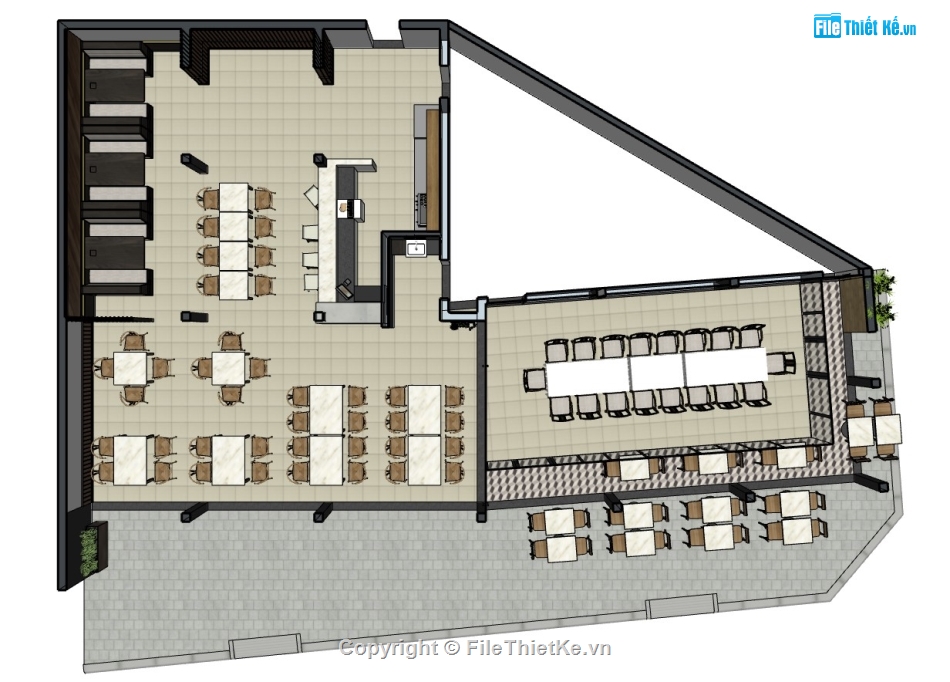 nhà hàng,su nhà hàng,sketchup nhà hàng