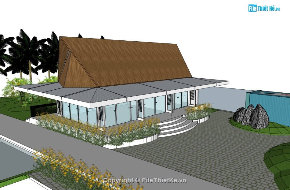 nhà nghỉ dưỡng,sketchup nhà nghỉ dưỡng,nhà nghỉ dưỡng sketchup