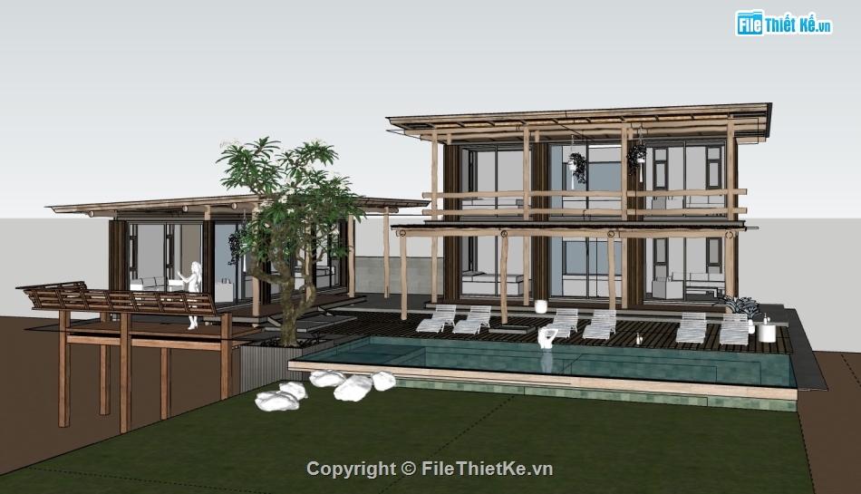 nhà nghỉ dưỡng,su nhà nghỉ dưỡng,sketchup nhà nghỉ dưỡng