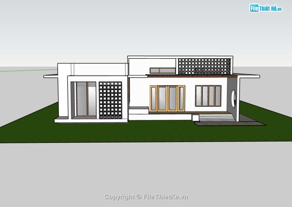 nhà phố 1 tầng,su nhà phố,sketchup nhà phố,nhà phố