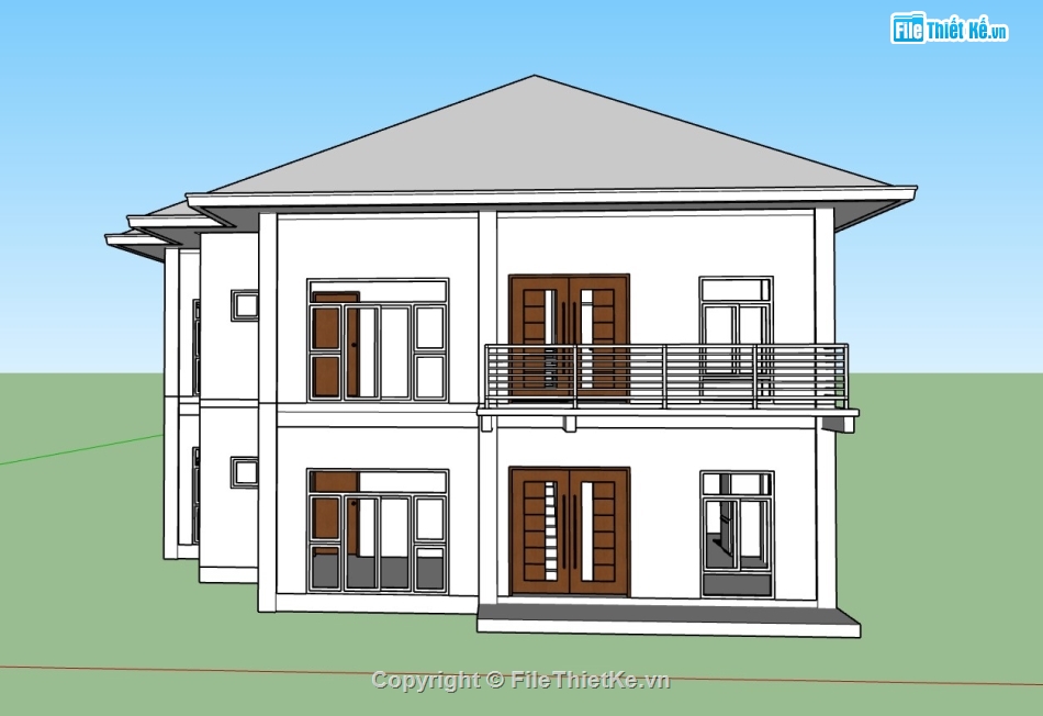 su nhà phố,sketchup nhà phố,su nhà phố 2 tầng,sketchup nhà phố 2 tầng