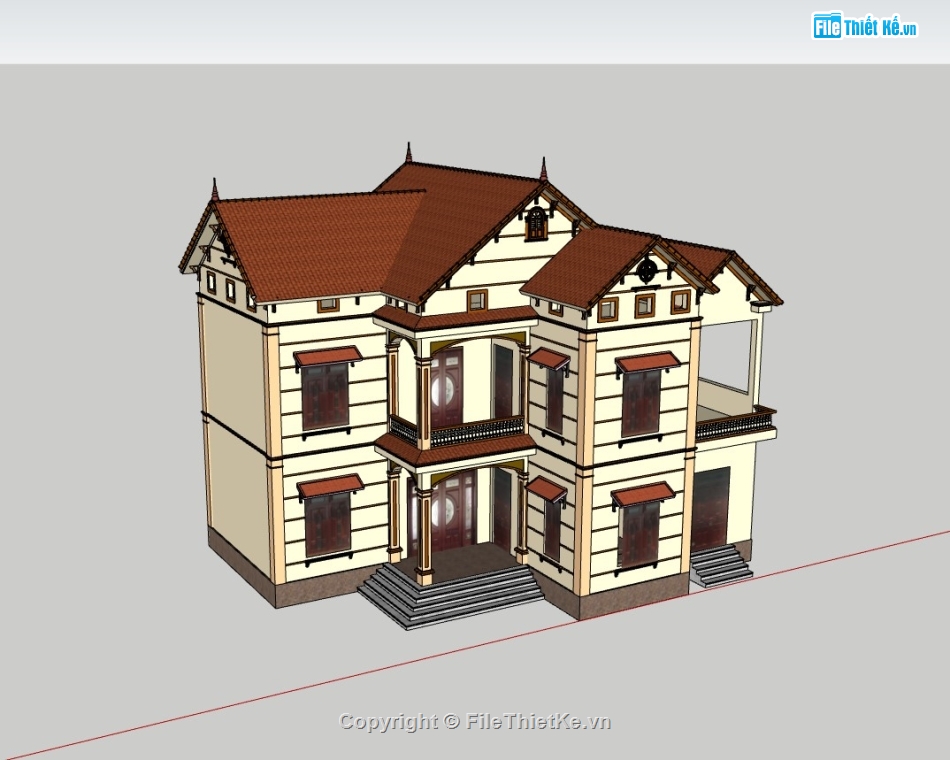 nhà phố 2 tầng,su nhà phố,sketchup nhà phố,su nhà phố 2 tầng